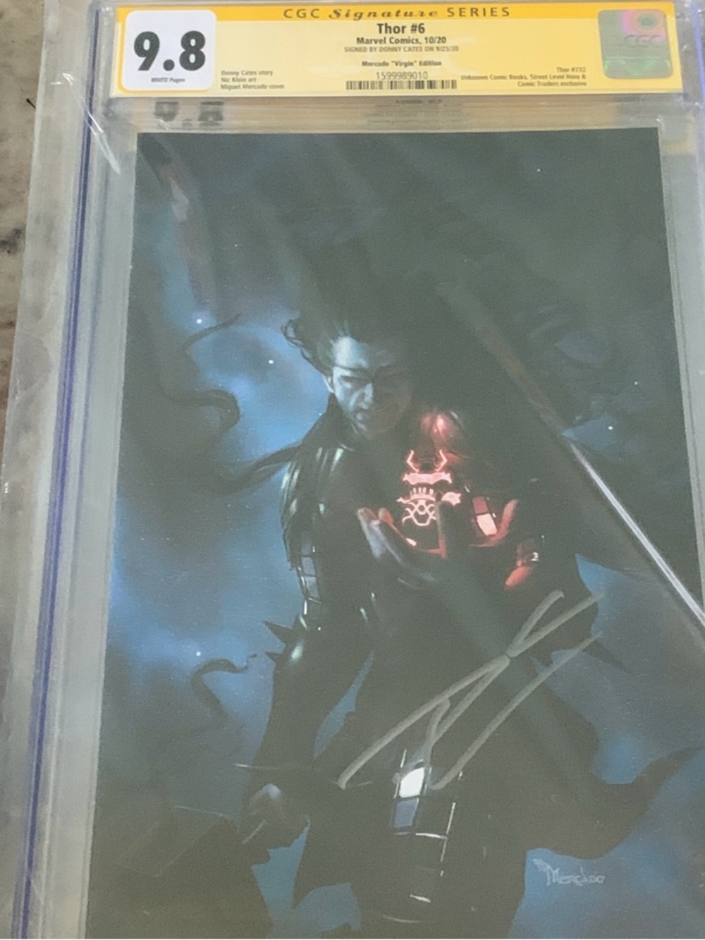Thor #6 9.8 Mercado Virgin Cover SS Signed by Donny Cates